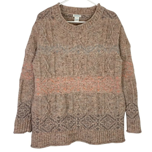 Sundance Lyra Travels Pullover Sweater Womens Size Large Beige Neutral Peach - Picture 1 of 9